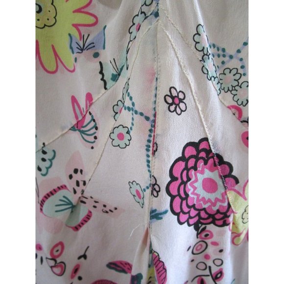 Moschino Cheap And Chic Silk Floral Butterfly Garden Dress US Size 10 Imperfect - Picture 10 of 16